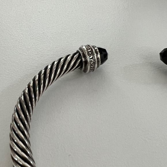 Auth. David Yurman Cable Princess Bracelet Black Onyx & Pavé Diamonds Sz.M - Picture 10 of 12